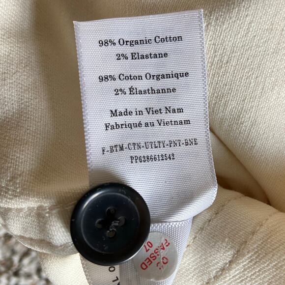 NWOT Everlane The Organic Utility Pant Womens 4 Bone Straight Leg High Rise Crop - Picture 7 of 12